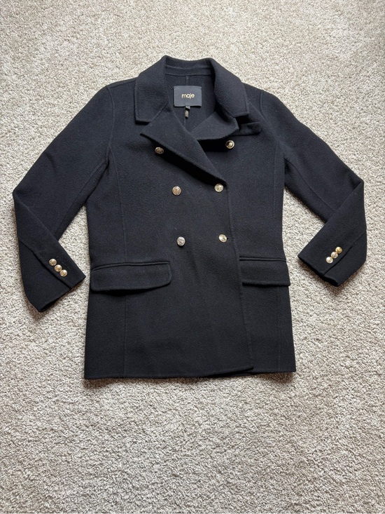 Maje Jackets & Blazers - Maje Wool Blend Peacoat